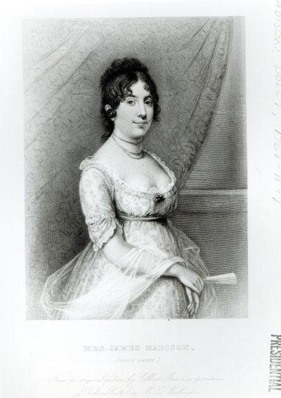 Mrs James Madison, Dolley Payne, c.1804-55 by Gilbert Stuart